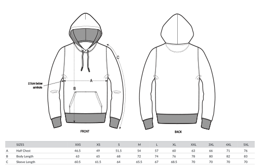 Stanley/Stella Sizechart